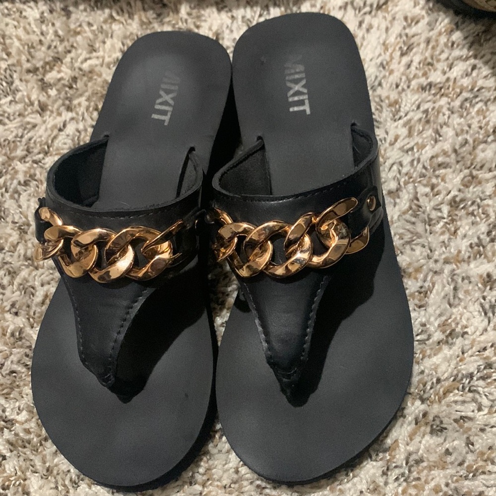 Mixit heel wedge flip flops size 6